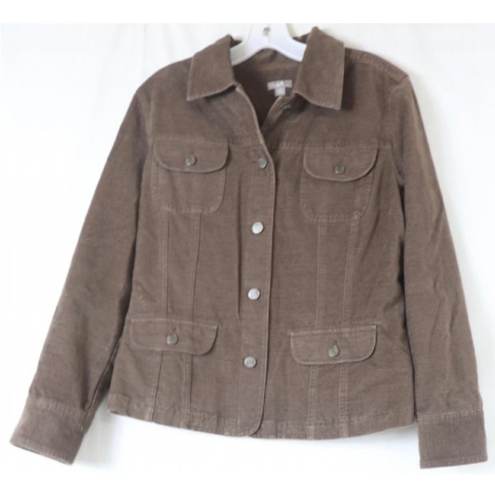 J. Jill Brushed Cotton Denim Style Jacket M EUC